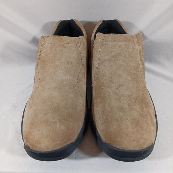 Duluth Wild Boar Mocs 41502 Slip On Casual Shoe Men’s 14 Khaki Tan Suede Leather - Picture 2 of 7